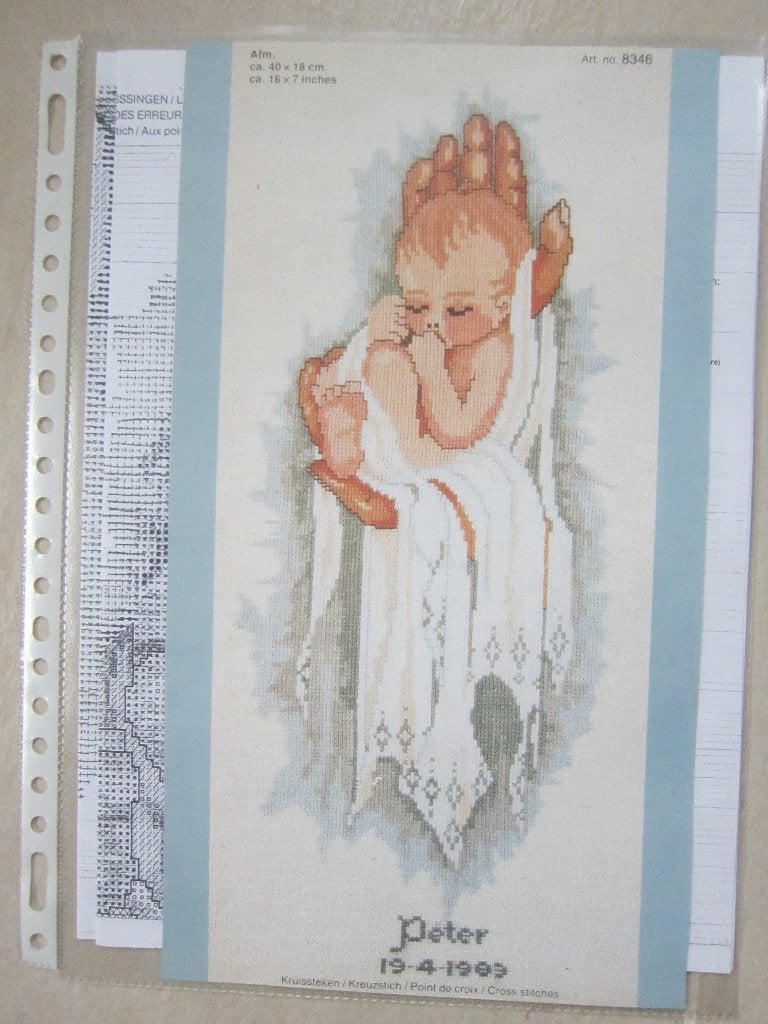 Borduurpatroon GEBOORTE BABY TEGEL WANDDECORATIE, Ophalen of Verzenden, Zo goed als nieuw, Handborduren, Patroon