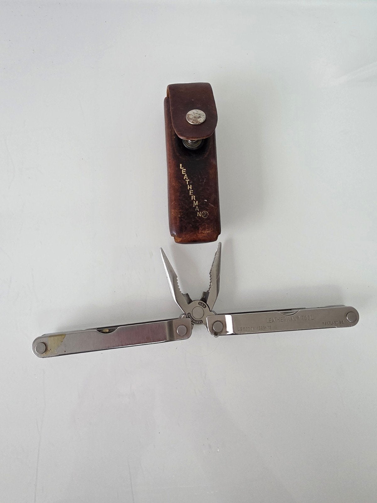 Leatherman PST Multitool met leren etui, Ophalen of Verzenden, Gebruikt, Multitool, Overige merken