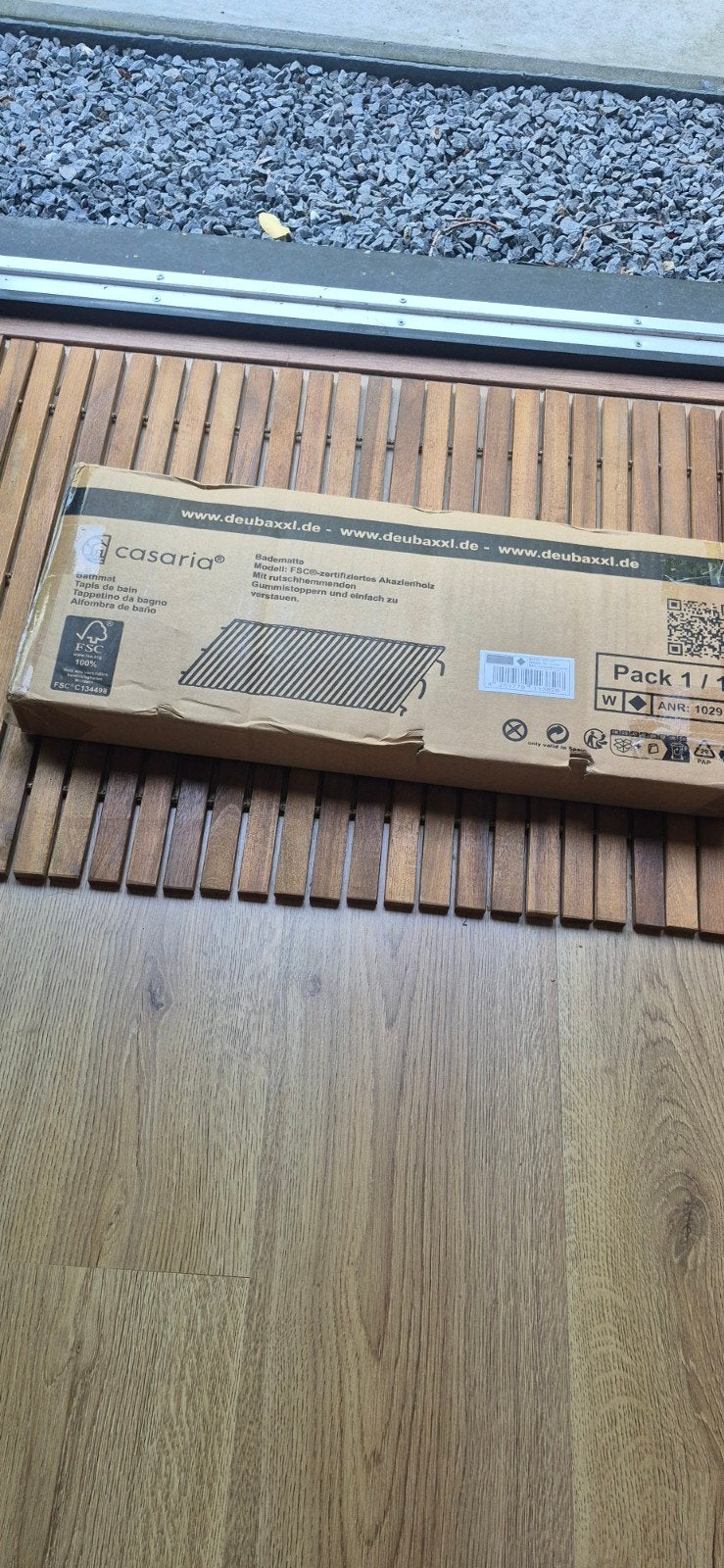Casaria Houten Badmat/Douchemat - Nieuw in doos, Tuin en Terras, Deurmatten, Ophalen