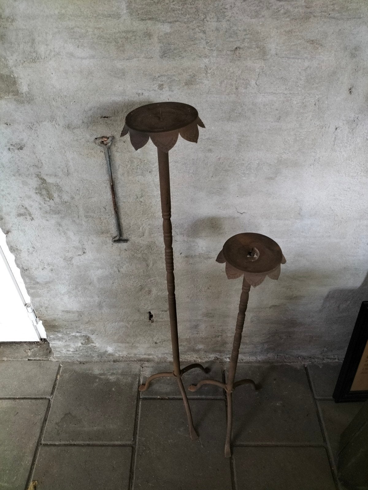 Roestkleurige kandelaars set van 2, Ophalen, Koper of Brons