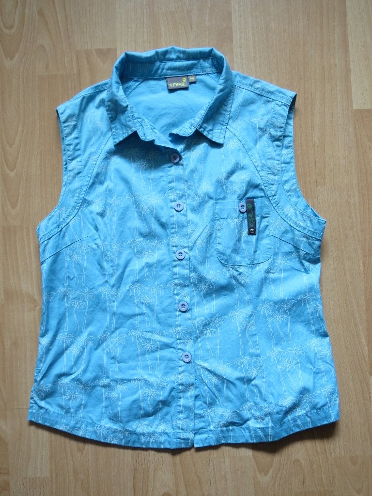 Leuke, lichtblauwe trackingblouse van Trail, maat M, Maat 38/40 (M), Blauw, Trail, Ophalen of Verzenden
