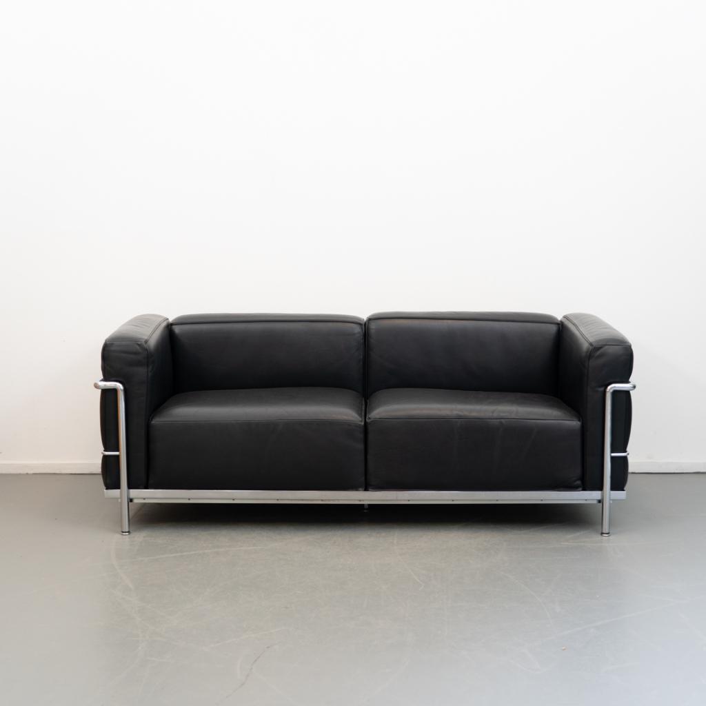 1 Cassina LC3 Grand Confort 2 zits Meridienne Le Corbusier, Niet ingevuld, Niet ingevuld, Driepersoons, Leer