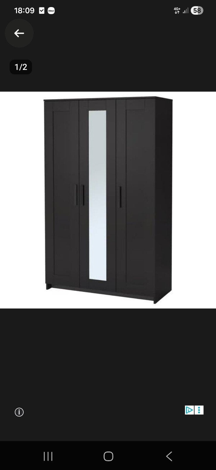 IKEA Brimnes kast, Huis en Inrichting, Ophalen, Overige materialen, Met deur(en), 100 tot 150 cm