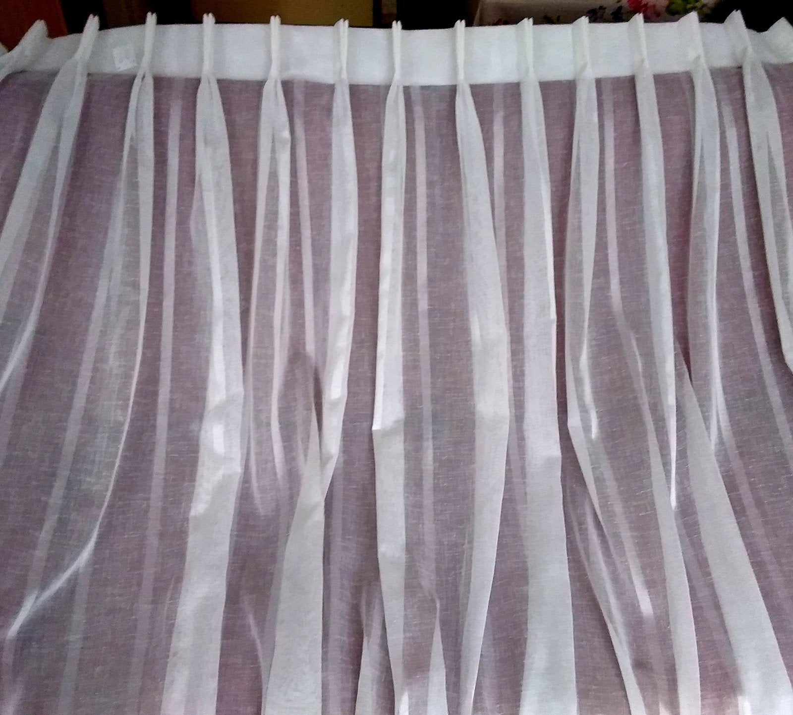 1 Helderwitte vitrage van 245 cm hoog en 180 cm breed, Wit, 180 cm, Lichtdoorlatend, Vitrage