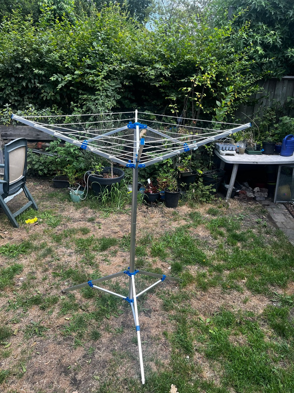 Opvouwbare camping droogmolen, Ophalen, Gebruikt