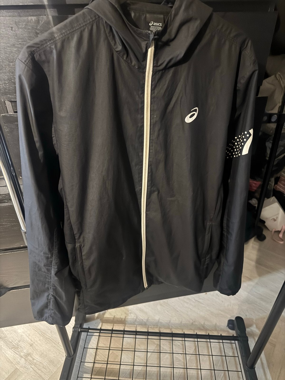 ASICS hardloopjack zwart maat L, Ophalen, Maat 52/54 (L), Zwart, Zo goed als nieuw
