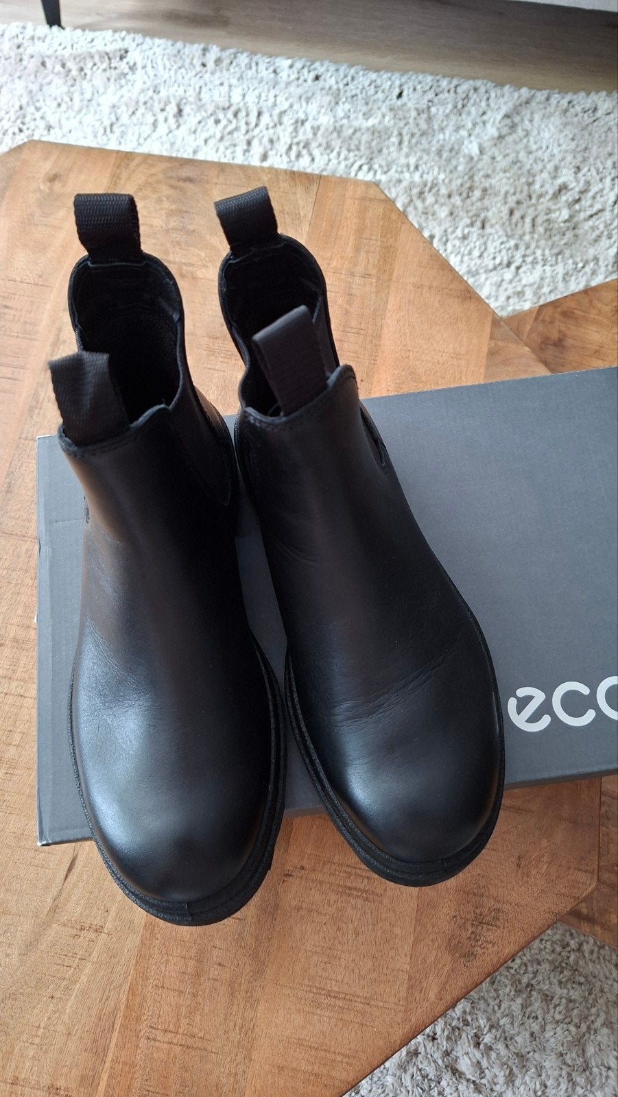 Ecco Granier, Ecco, Zwart, Lage of Enkellaarzen, Nieuw