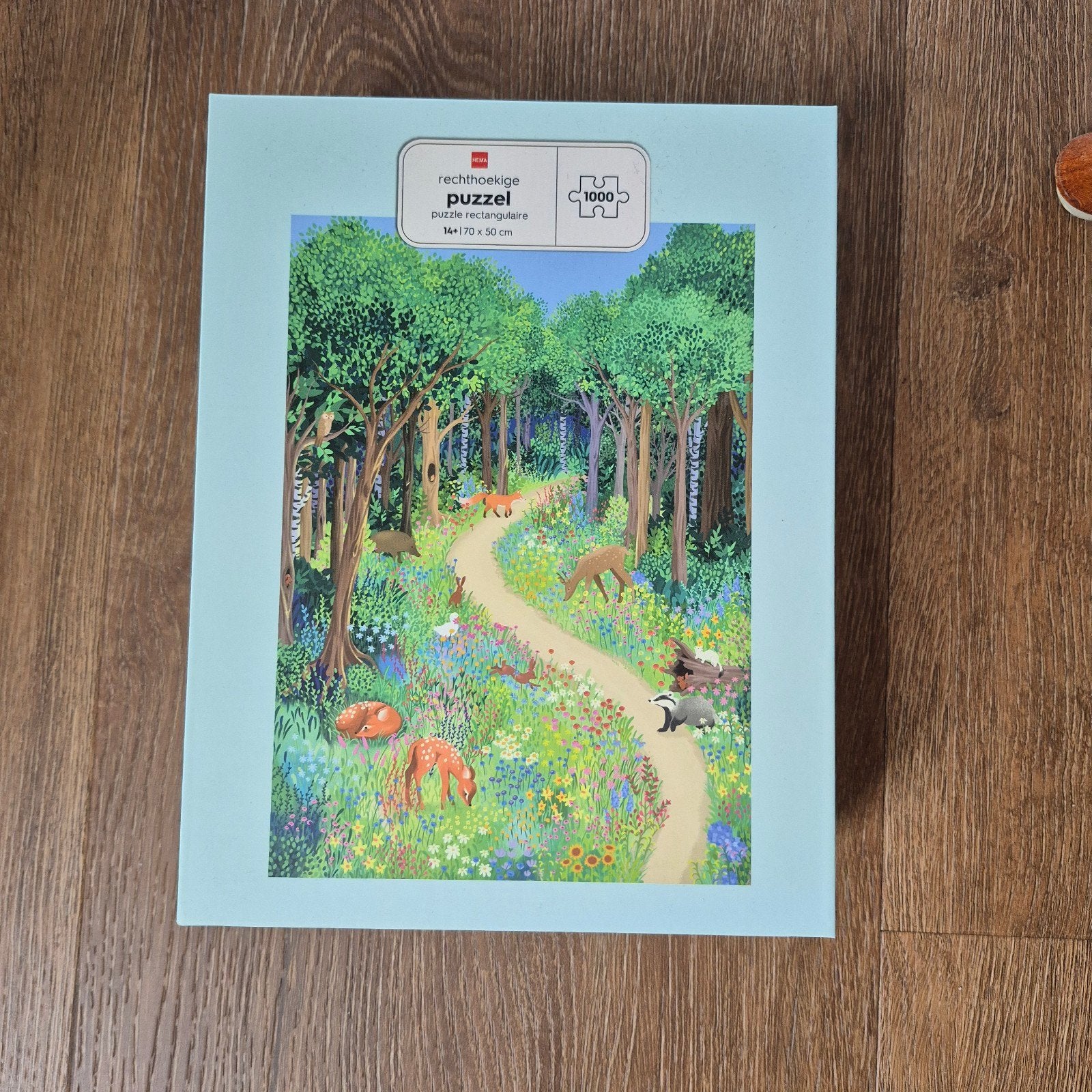 Rechthoekige Puzzel 1000 Stukjes - Bosdieren, Ophalen, 500 t/m 1500 stukjes, Nieuw, Legpuzzel
