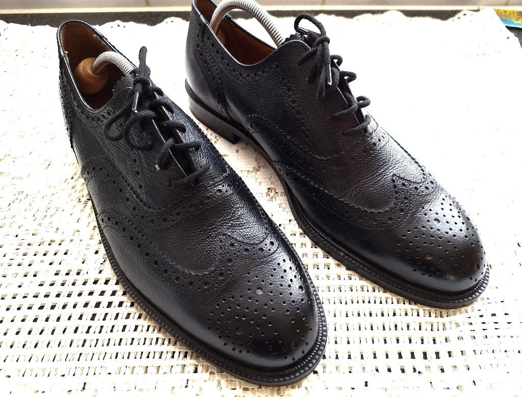 NU 25,00 Nieuwe zwarte brogues - BERKELMANS - Mt 11,5 - 46.5, Zwart, Nieuw, Ophalen of Verzenden, Veterschoenen