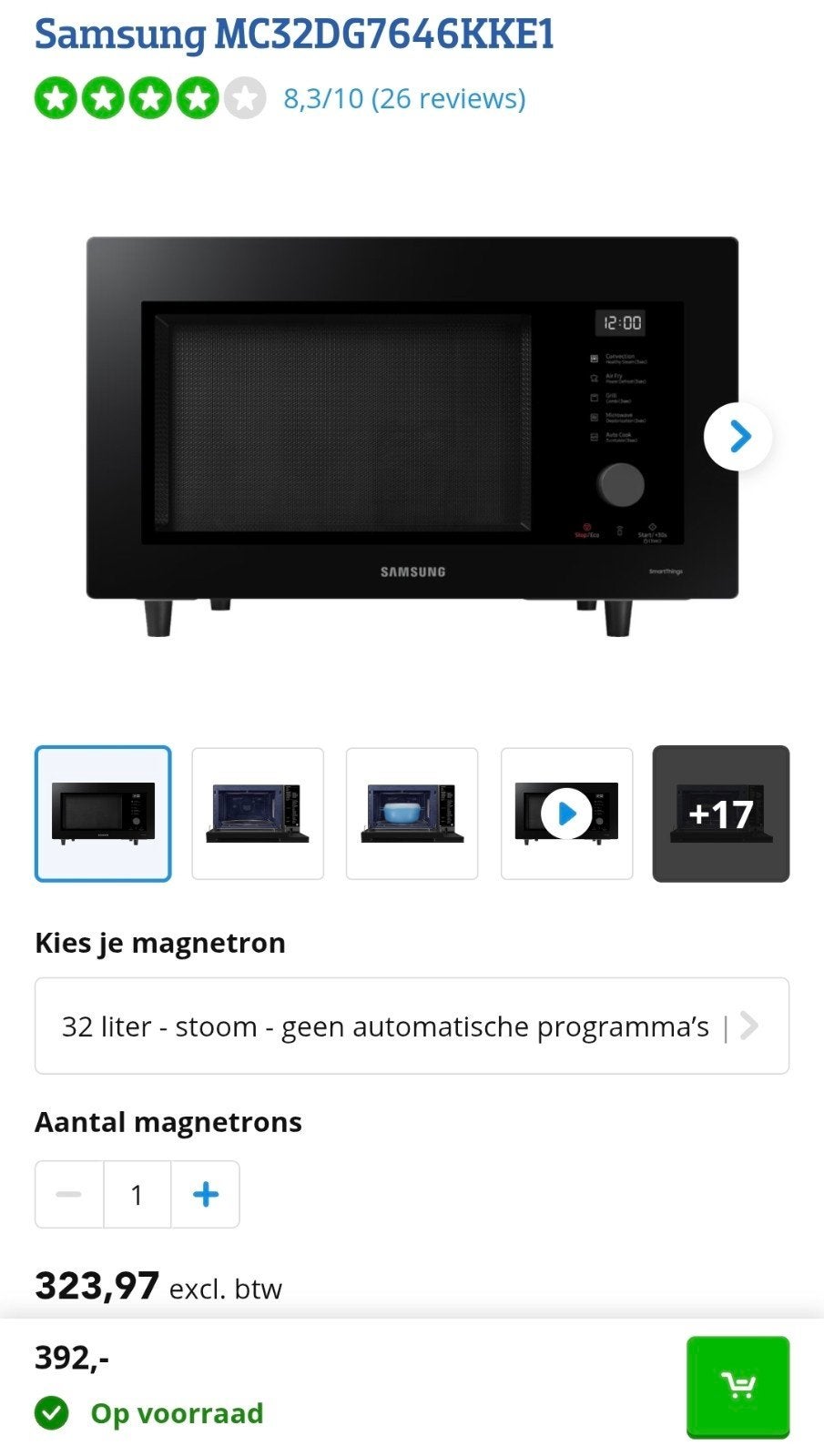Samsung combimagnetron z.g.a.n., Witgoed en Apparatuur, Ophalen, Combimagnetron, Crisp, Zo goed als nieuw