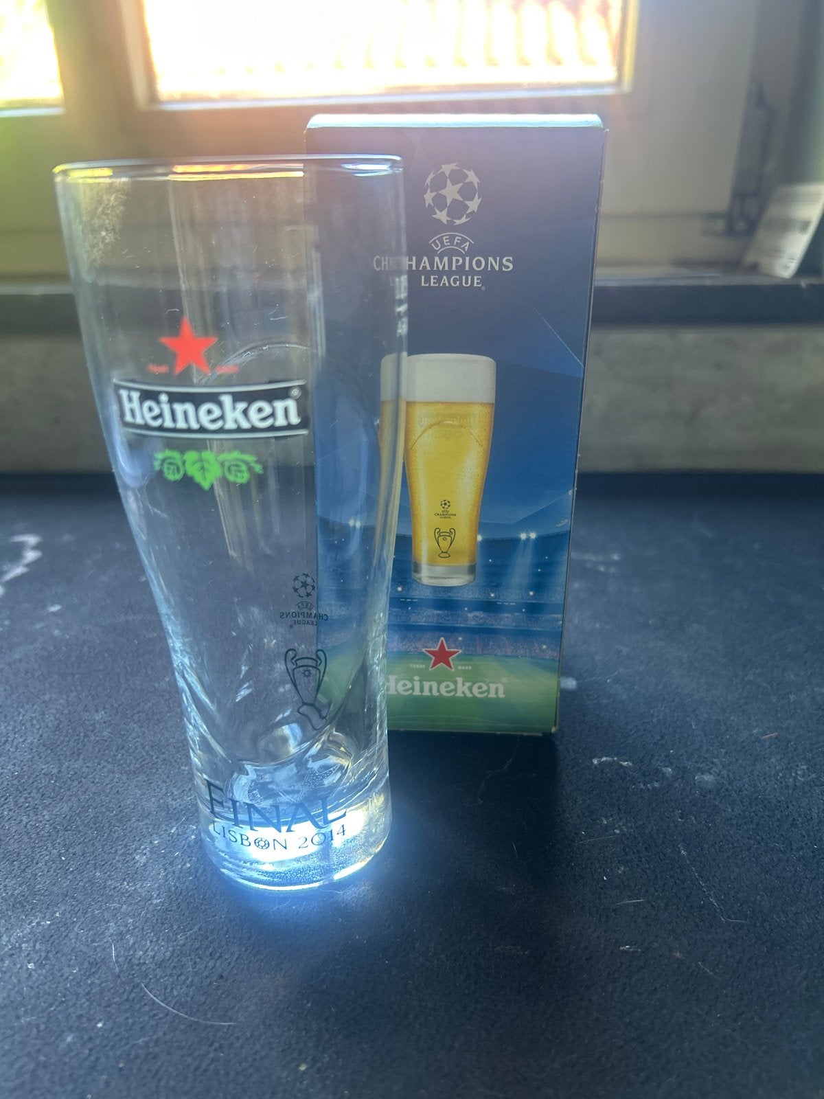Heineken UEFA Champions League Glas - Lissabon 2014, Ophalen of Verzenden, Nieuw, Glas of Glazen, Heineken