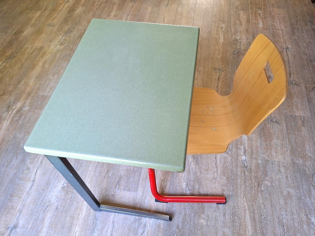 vintage schoolbank, Kinderen en Baby's, Kinderkamer | Tafels en Stoelen, Ophalen, Gebruikt, Tafel(s) en Stoel(en)