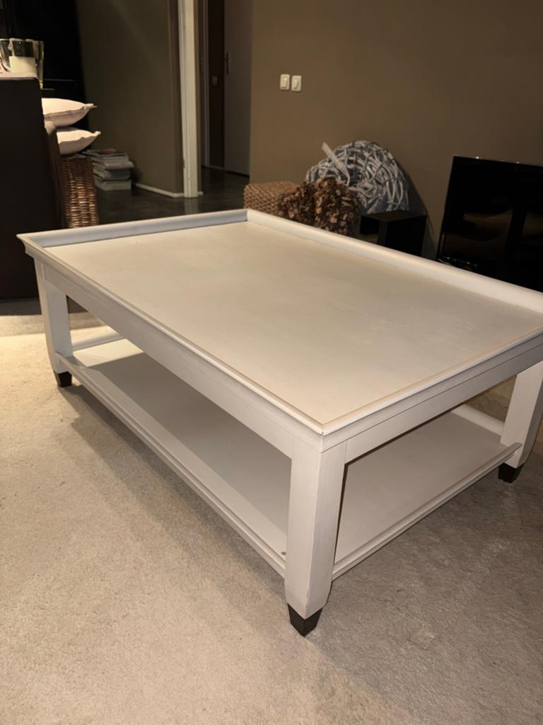 Witte salontafel, Ophalen, Gebruikt, 100 tot 150 cm, 50 tot 100 cm