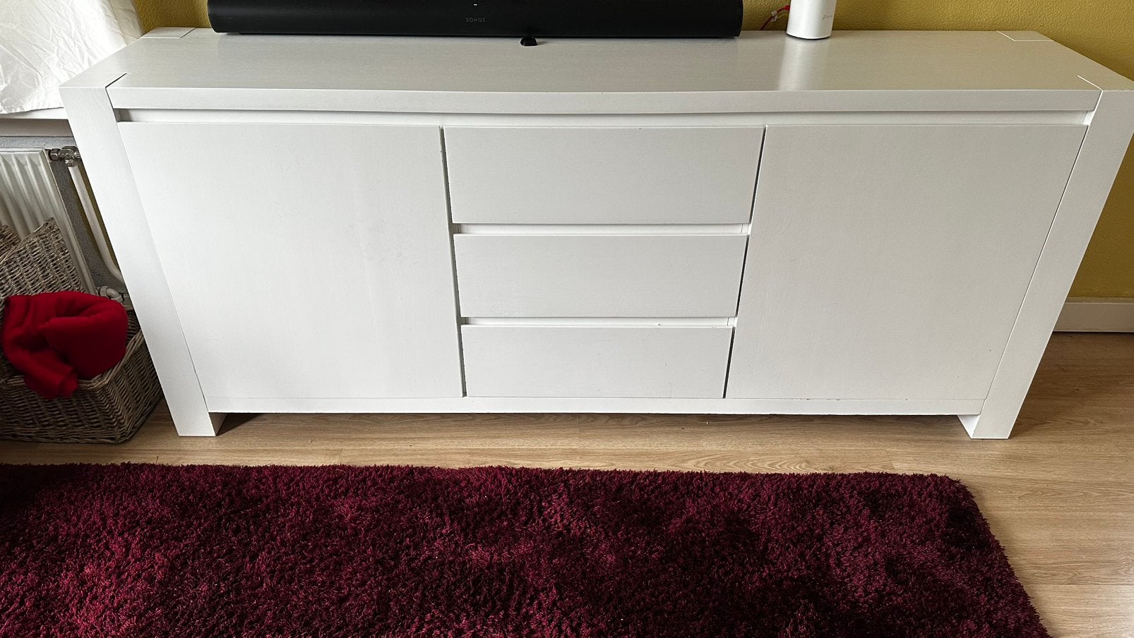 Wit massief eiken houten dressoir, Huis en Inrichting, Kasten | Dressoirs, Ophalen, Gebruikt