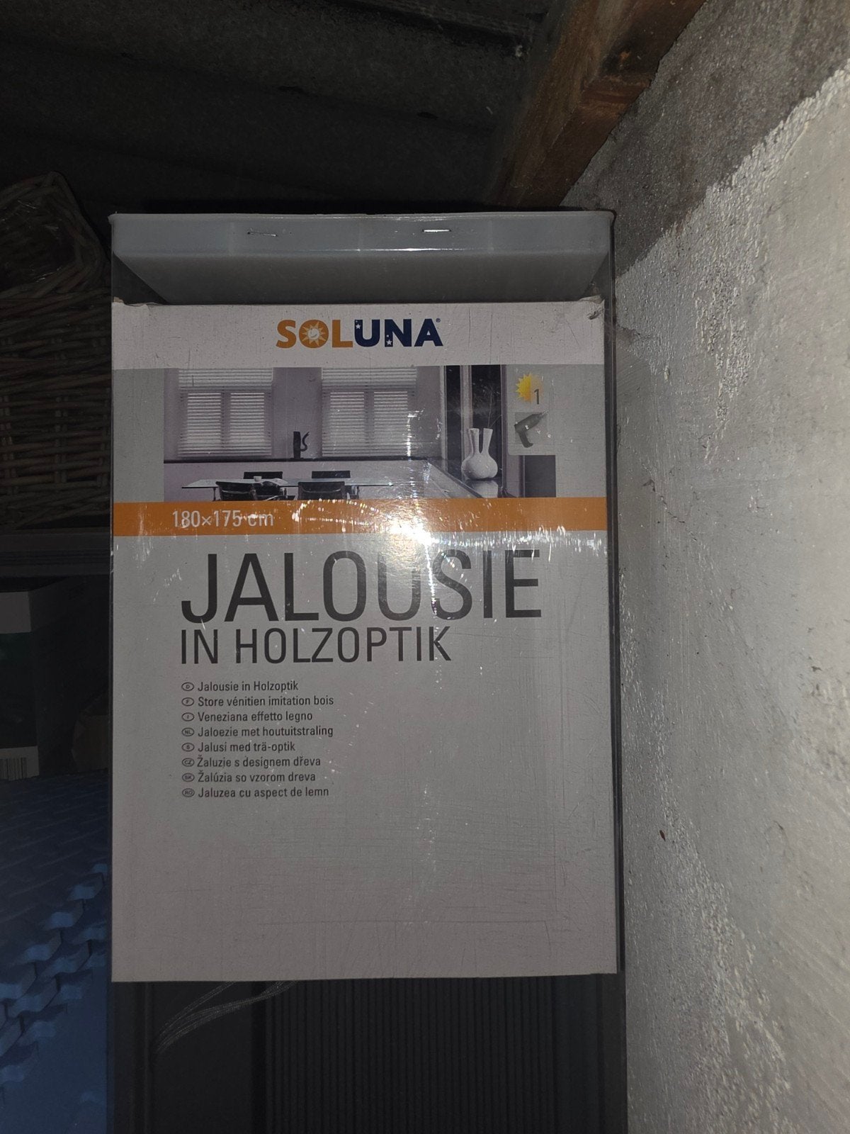 Soluna Jaloezie in Houtoptik 180x175 cm - Nieuw in Doos, Overige merken, Ophalen, Nieuw, Jaloezie