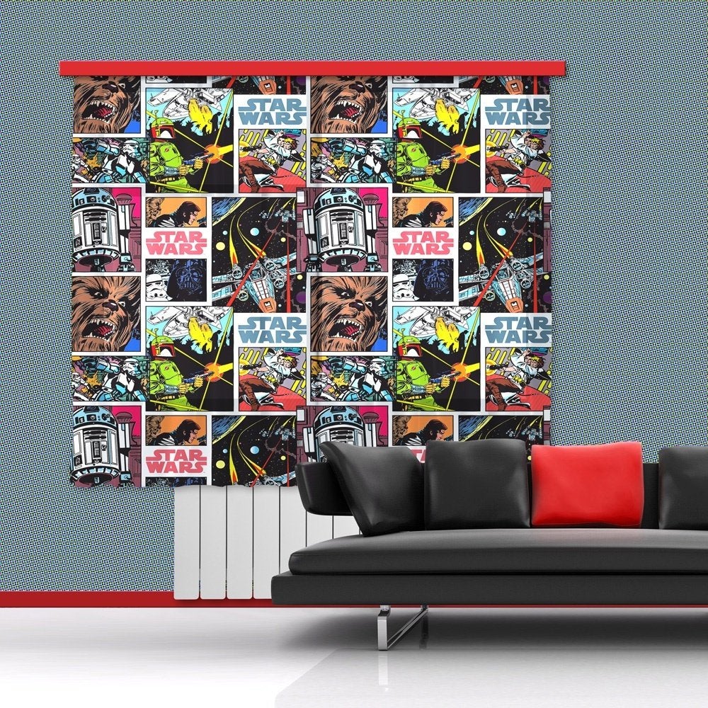 Star Wars gordijnen 180x160 cm - Kant en klaar - NIEUW, Meerkleurig, Ophalen of Verzenden, Nieuw, Gordijnen of Lamellen