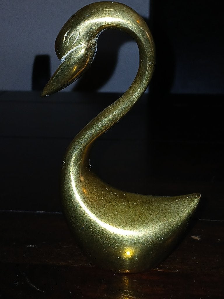 Messing Zwaan Beeld,13,5cm hoog, Ophalen of Verzenden, Koper