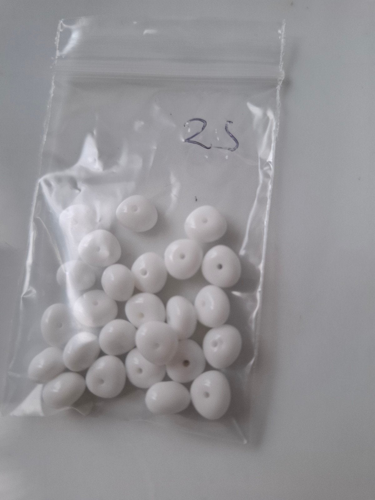 25 stuks glaskralen chips wit kralen partij, Kraal, -, -, Nieuw