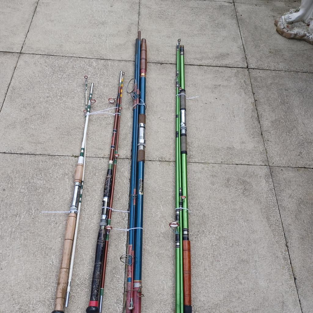 4x (oude) zeehengel/vishengels  30€, Ophalen, Gebruikt, Werphengel