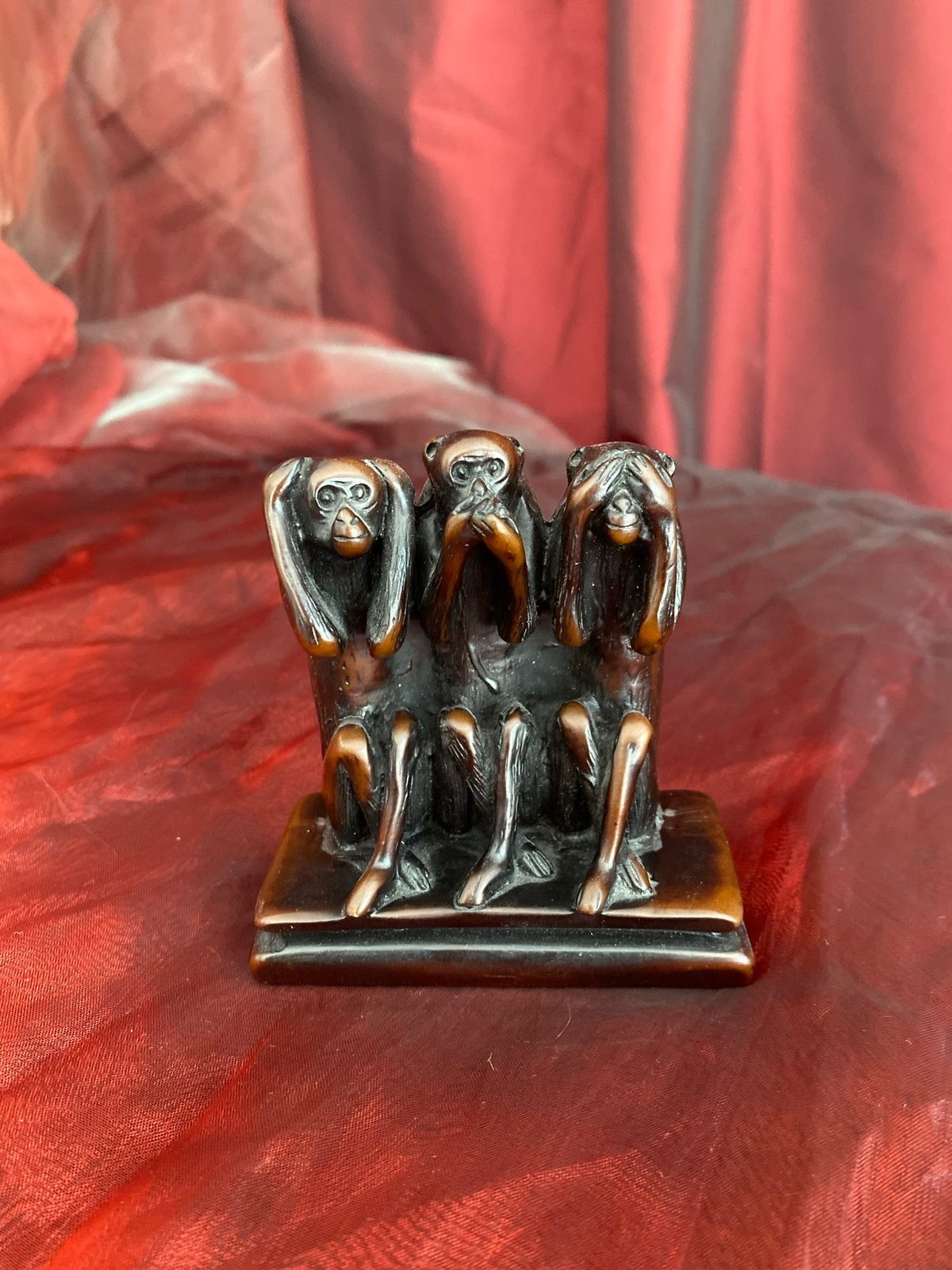 Vintage Drie Wijze Apen Beeldje - Horen, Zien, Zwijgen, Ophalen