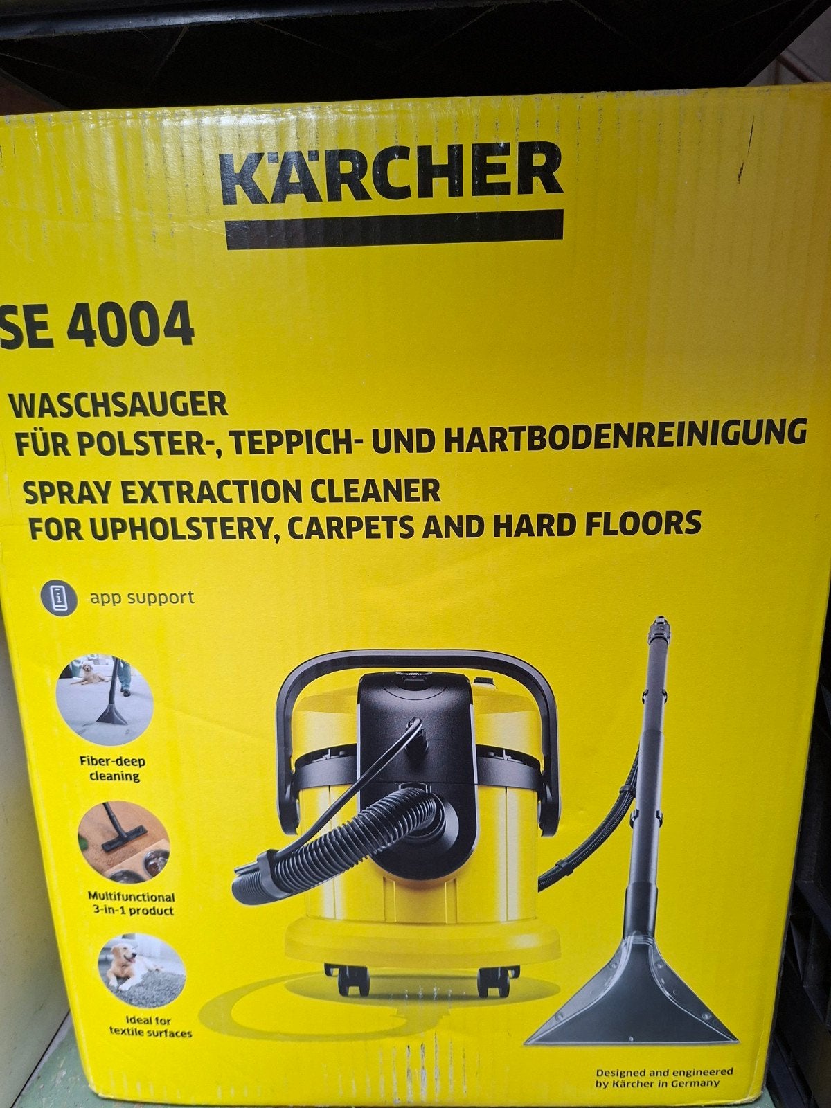 TE HUUR, Kärcher tapijtreiniger Nieuw model SE 4004, Doe-het-zelf en Verbouw, Reinigingsmachines, Ophalen