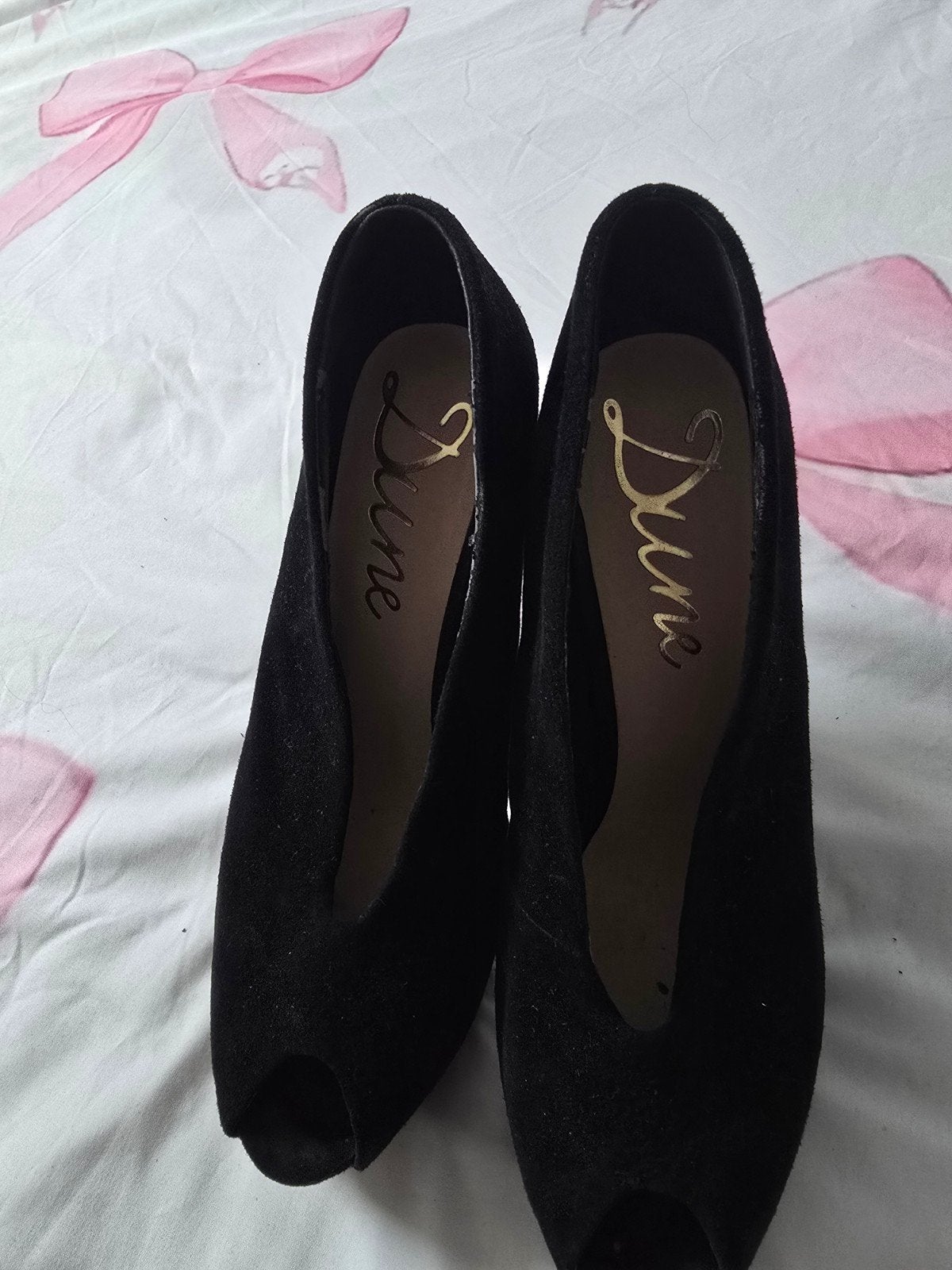 Zwarte Dune Peep-Toe Hakken Maat 40 - Goede Staat, Pumps, Zwart, Ophalen of Verzenden, Dune