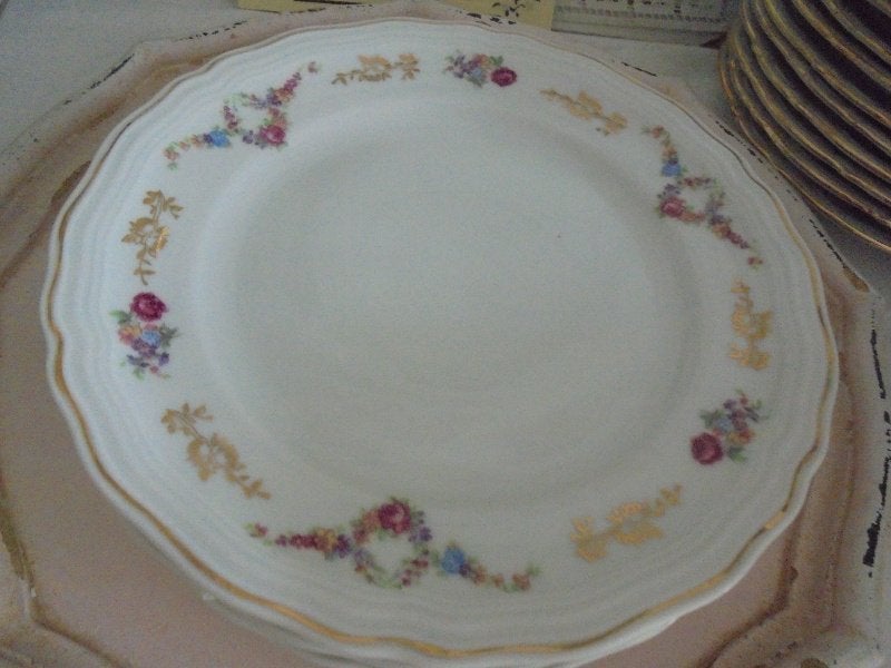 6 brocante bordjes bloem guirlande Bavaria, Antiek en Kunst, Antiek | Servies los, Ophalen of Verzenden