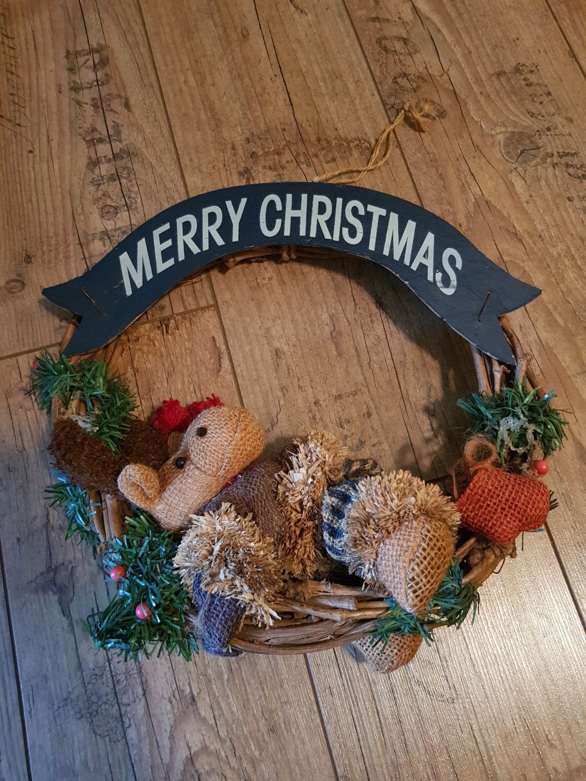 Kerstkrans rendier kerstversiering met eland, Diversen, Ophalen of Verzenden, Zo goed als nieuw