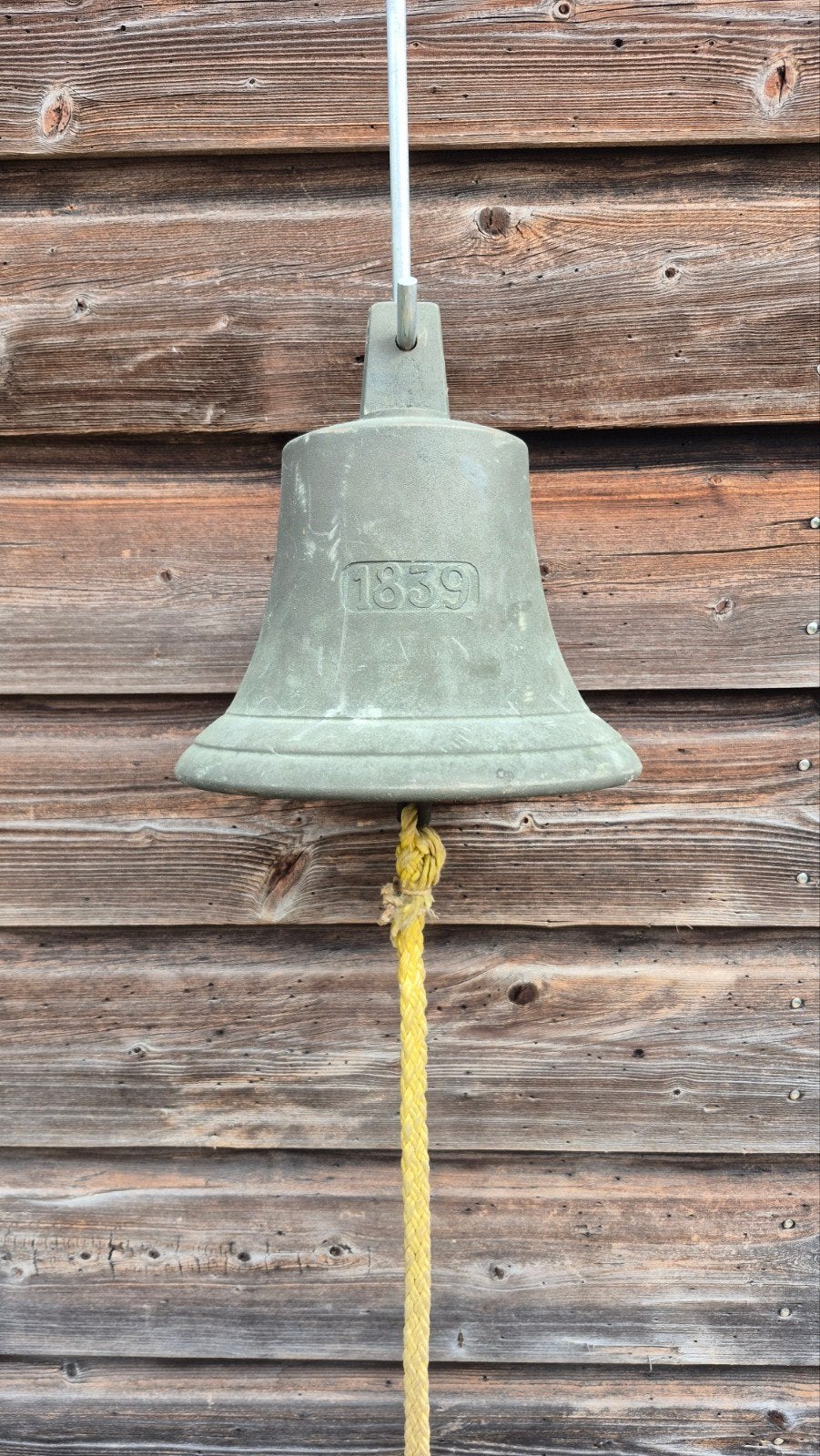 Vintage scheepsbel 1839 – brons/messing met touw, Antiek en Kunst, Antiek | Koper en Brons, Ophalen, Brons