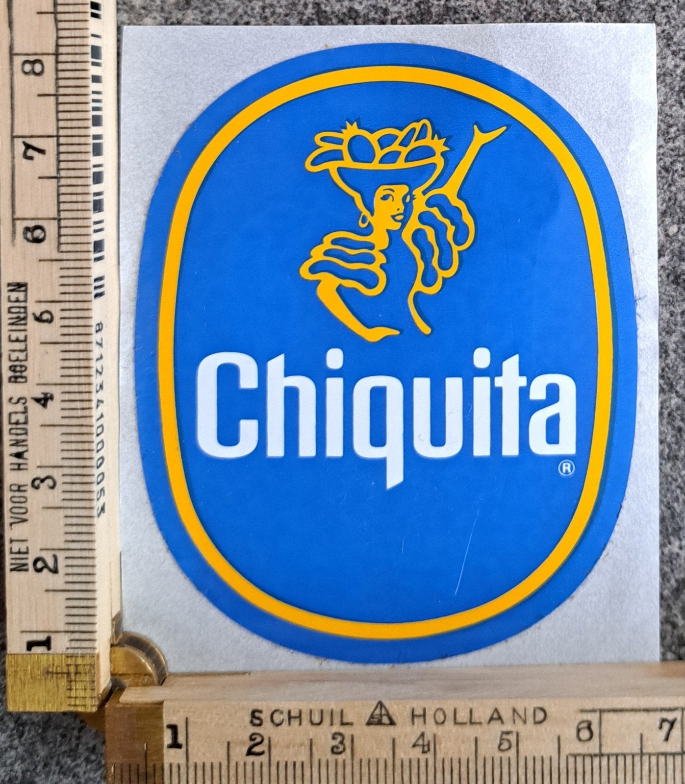 Vintage sticker Logo Merk Chiquita bananen fruit, Ophalen of Verzenden, Zo goed als nieuw, Overige typen