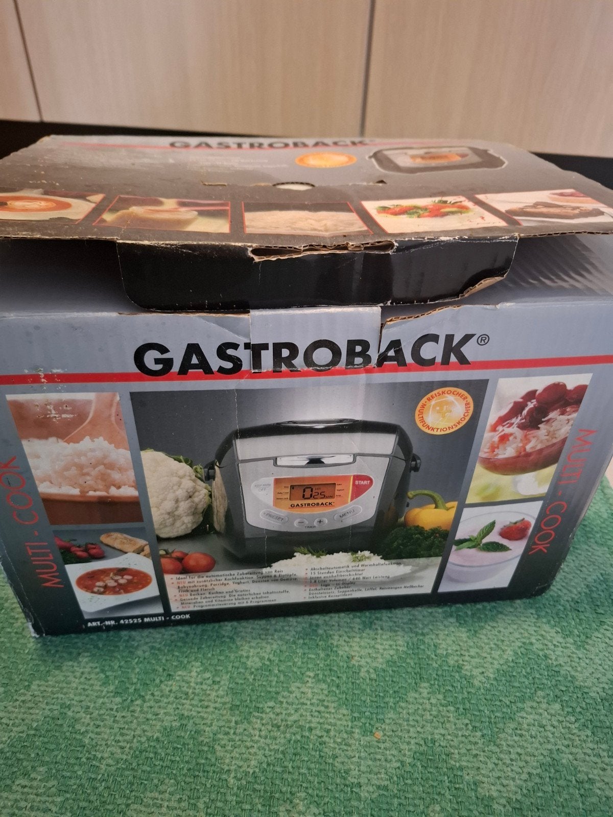 Gastroback Multi-Cook Rijstkoker - 1.8L, 640W, LCD, 1 tot 2 liter, Ophalen of Verzenden, Zo goed als nieuw