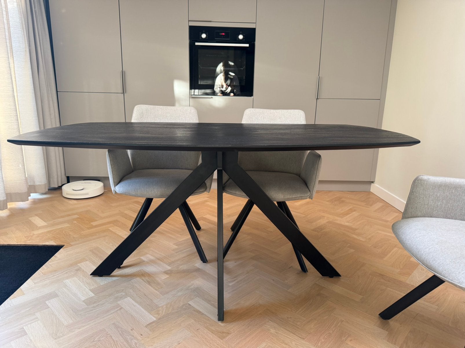 Eettafel deens ovaal, Ophalen, Gebruikt, 50 tot 100 cm, Vijf personen of meer