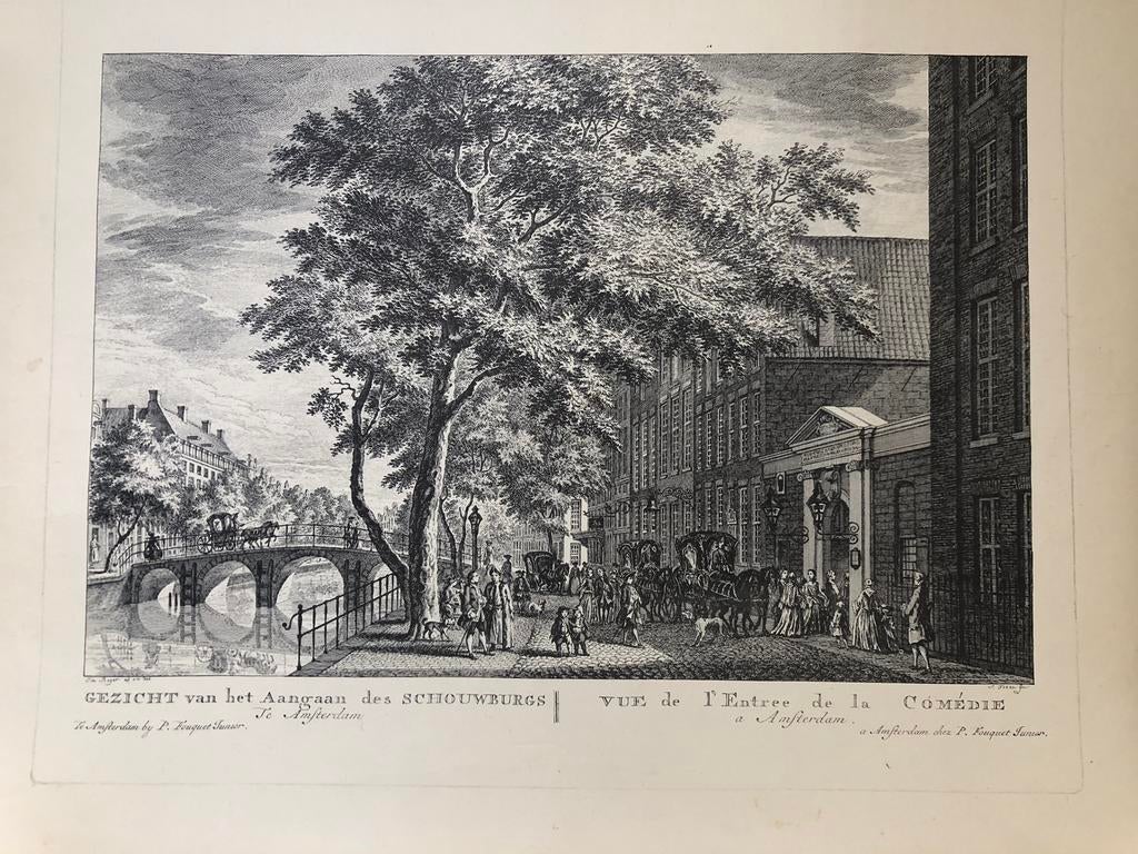 Print , voormalige Amsterdamse Schouwburg, Antiek en Kunst, Kunst | Etsen en Gravures, Ophalen