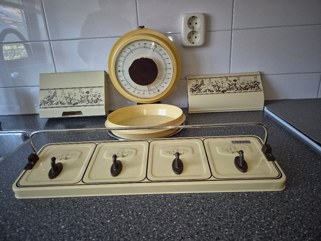 Brabantia keuken accessoires in crèmekleur bloemmotief, Ophalen