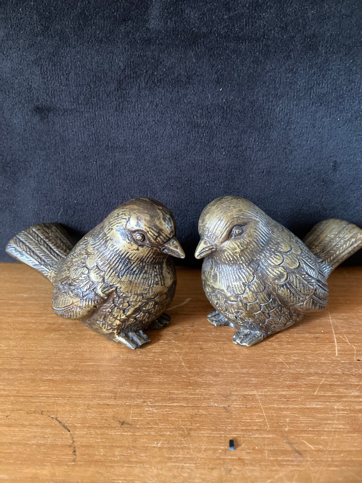 Set van 2 bronzen vogeltjes - Decoratieve beeldjes, Ophalen of Verzenden