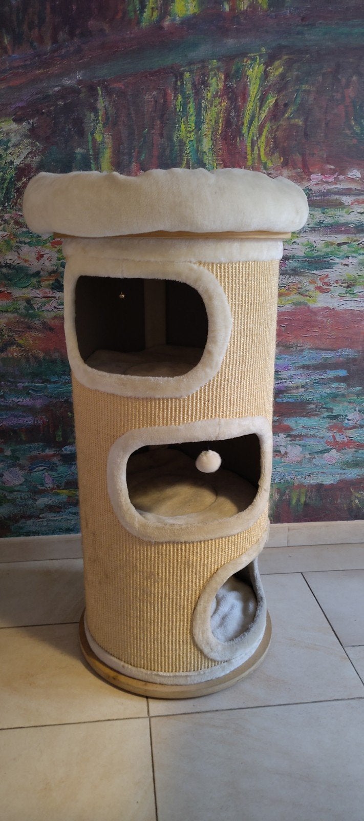 krabpaal met 3 vakken 105cm hoog licht bruin
diame, Dieren en Toebehoren, Ophalen, Zo goed als nieuw, Krabpaal