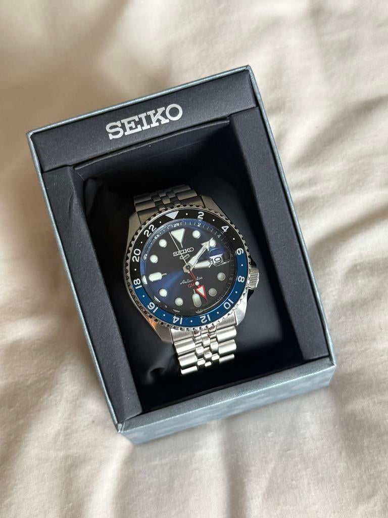 Seiko SSK003K1 GMT “Batman”, Staal, Polshorloge, Ophalen of Verzenden, Zo goed als nieuw