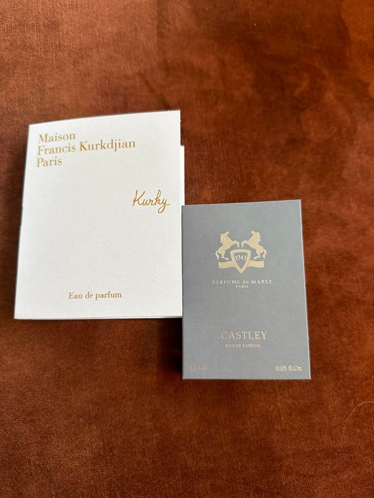 parfum samples Maison Franicus Kurkdijan & Parfums de Marly, Ophalen of Verzenden, Zo goed als nieuw
