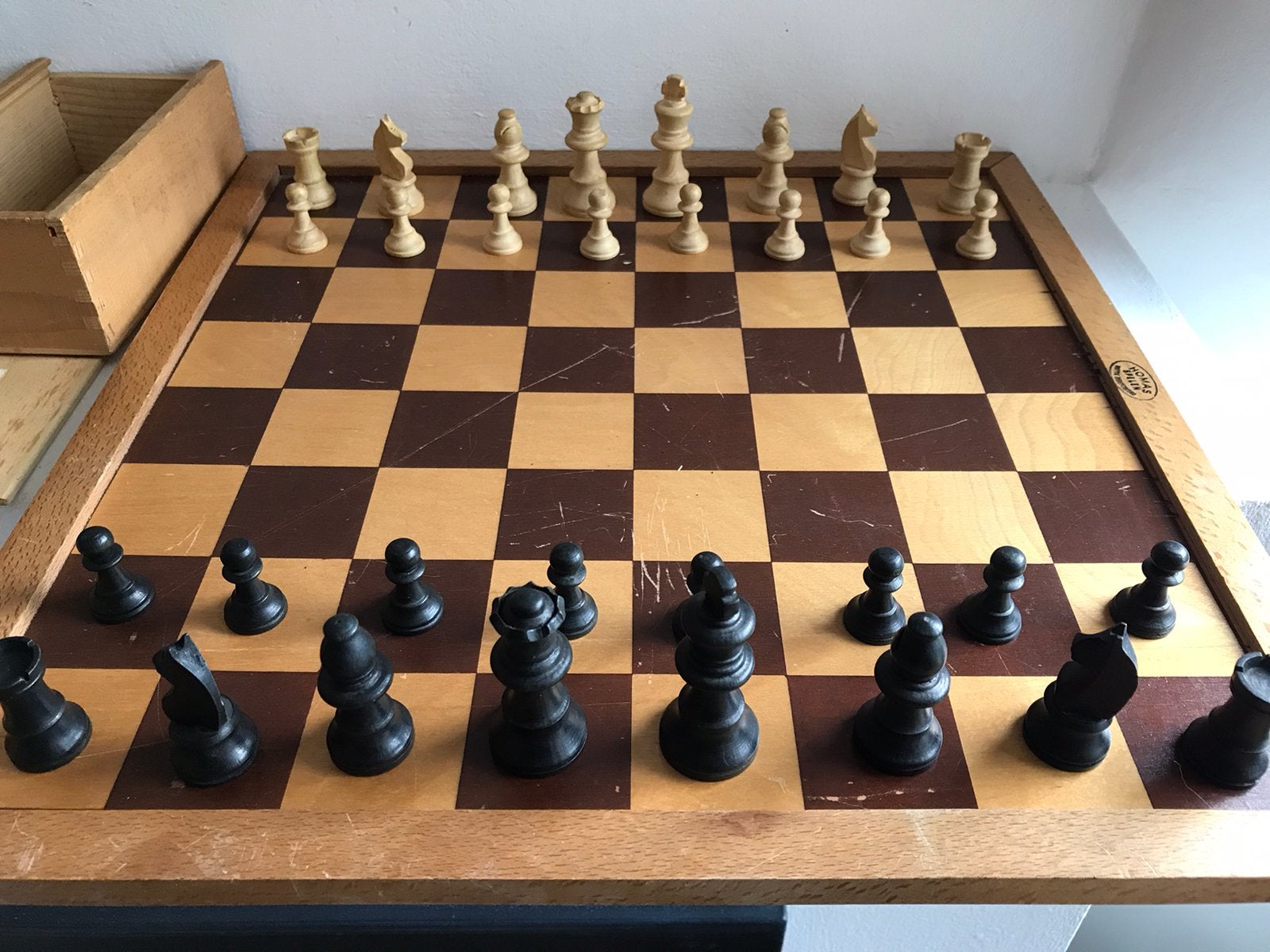 Schaakstukken Staunton met Homas bord, Een of twee spelers, Ophalen of Verzenden, Gebruikt