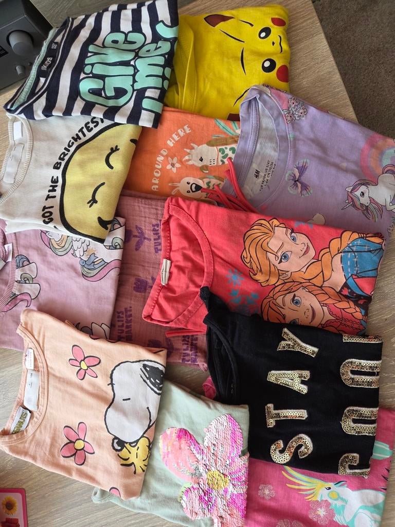 T-shirts maat 104-116, diverse prints, Ophalen, Meisje