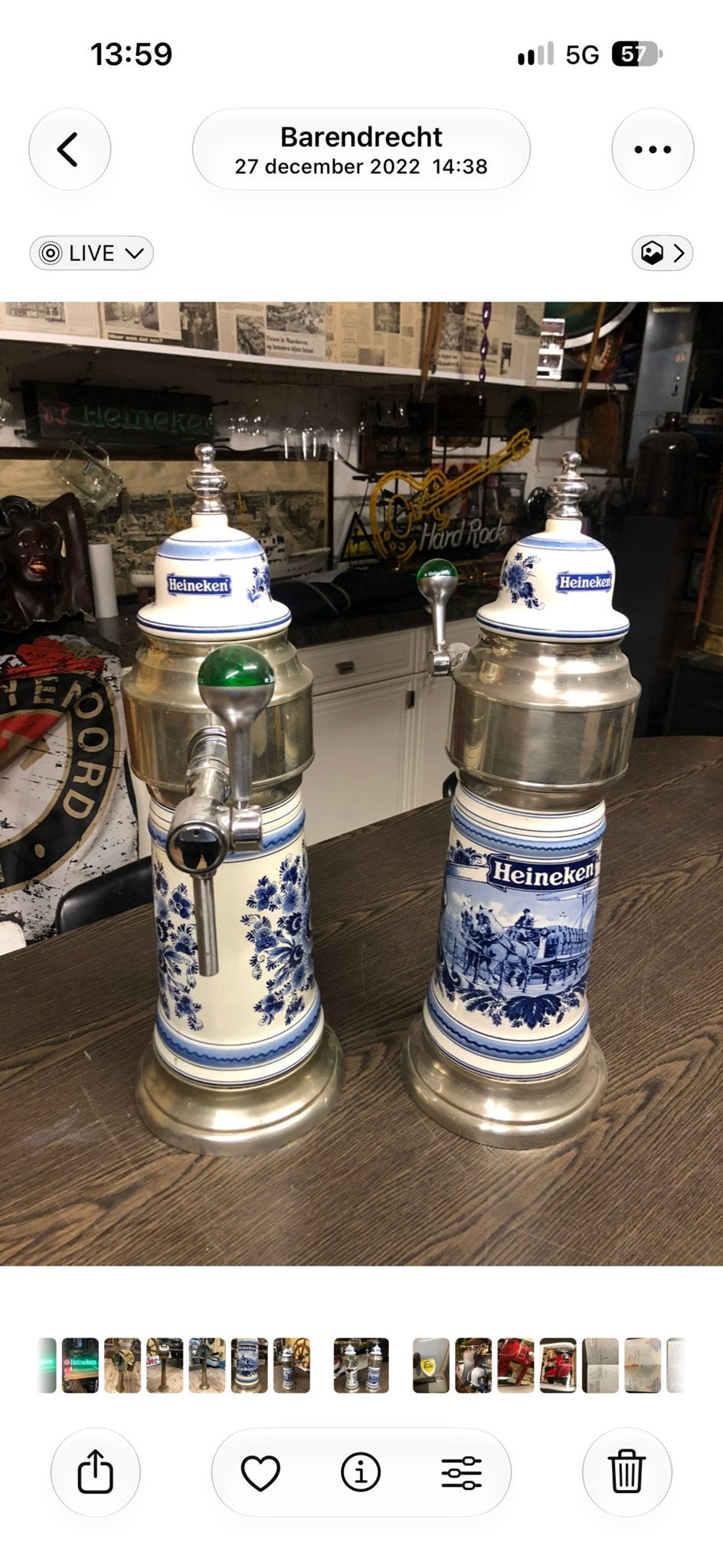 Heineken Delfts Blauw Bier Tapzuil, Verzamelen, Ophalen of Verzenden, Gebruikt, Overige typen, Heineken