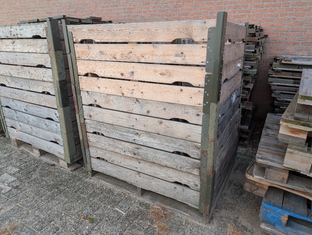 200 houten palletbakken 120 x 100 x 110 cm, Doe-het-zelf en Verbouw, Ophalen, Gebruikt, 50 mm of meer, Pallet