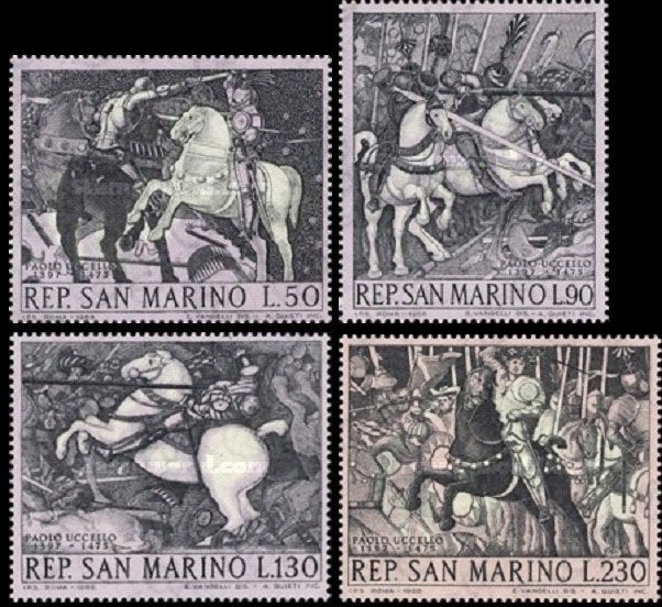 SAN MARINO 1968 Paolo Uccello Schilderijen, Michel: 914-17,, Verzenden, Overige landen, Postfris