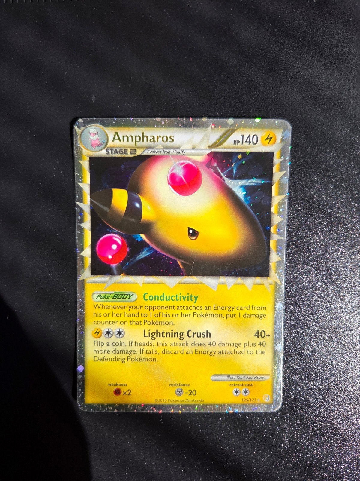 Ampharos 105/123 Pokemon Heart Gold Soul Silver, Hobby en Vrije tijd, Verzamelkaartspellen | Pokémon, Ophalen of Verzenden, Zo goed als nieuw