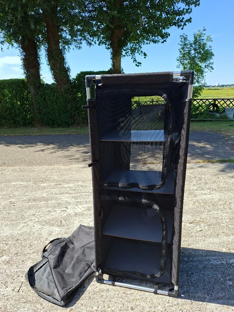 Opvouwbare campingkast met 4 planken, Caravans en Kamperen, Ophalen, Gebruikt