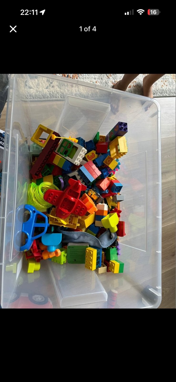 Grote bak met diverse Lego Duplo bouwstenen, Ophalen, Gebruikt, Inclusief extra onderdelen, Duplo