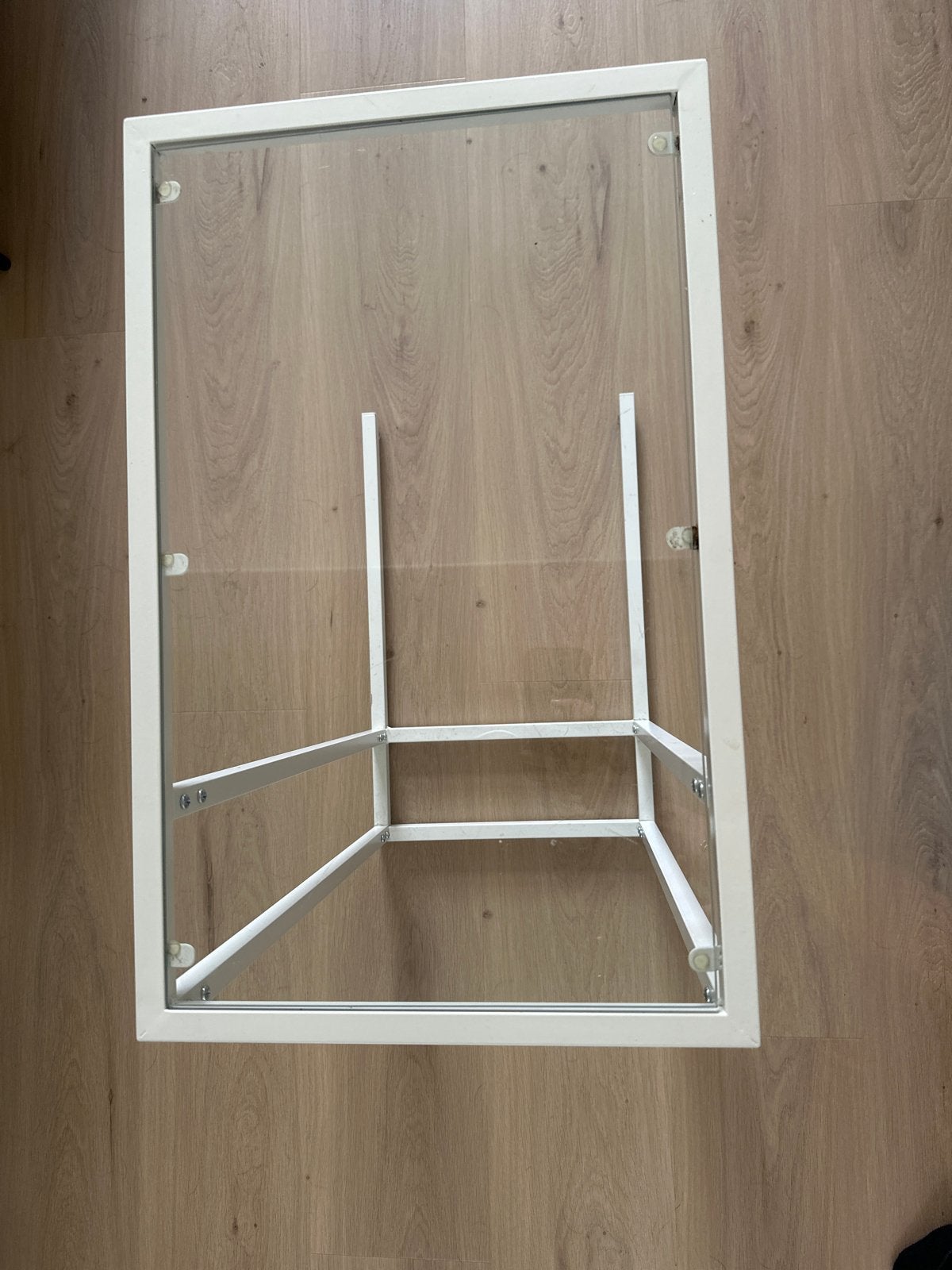 IKEA Vittsjo bijzettafel/laptoptafel - Wit/Glas, Huis en Inrichting, Tafels | Bijzettafels, Gebruikt, 55 tot 75 cm, Glas, Rechthoekig