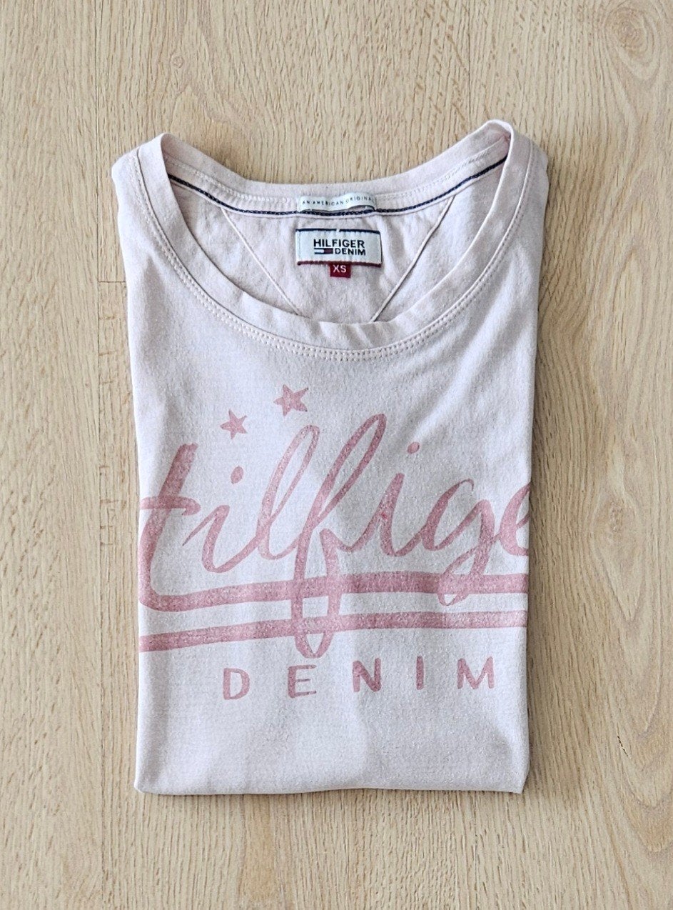 Tommy Hilfiger Shirt Mt XS, Ophalen of Verzenden, Zo goed als nieuw, Korte mouw, Roze