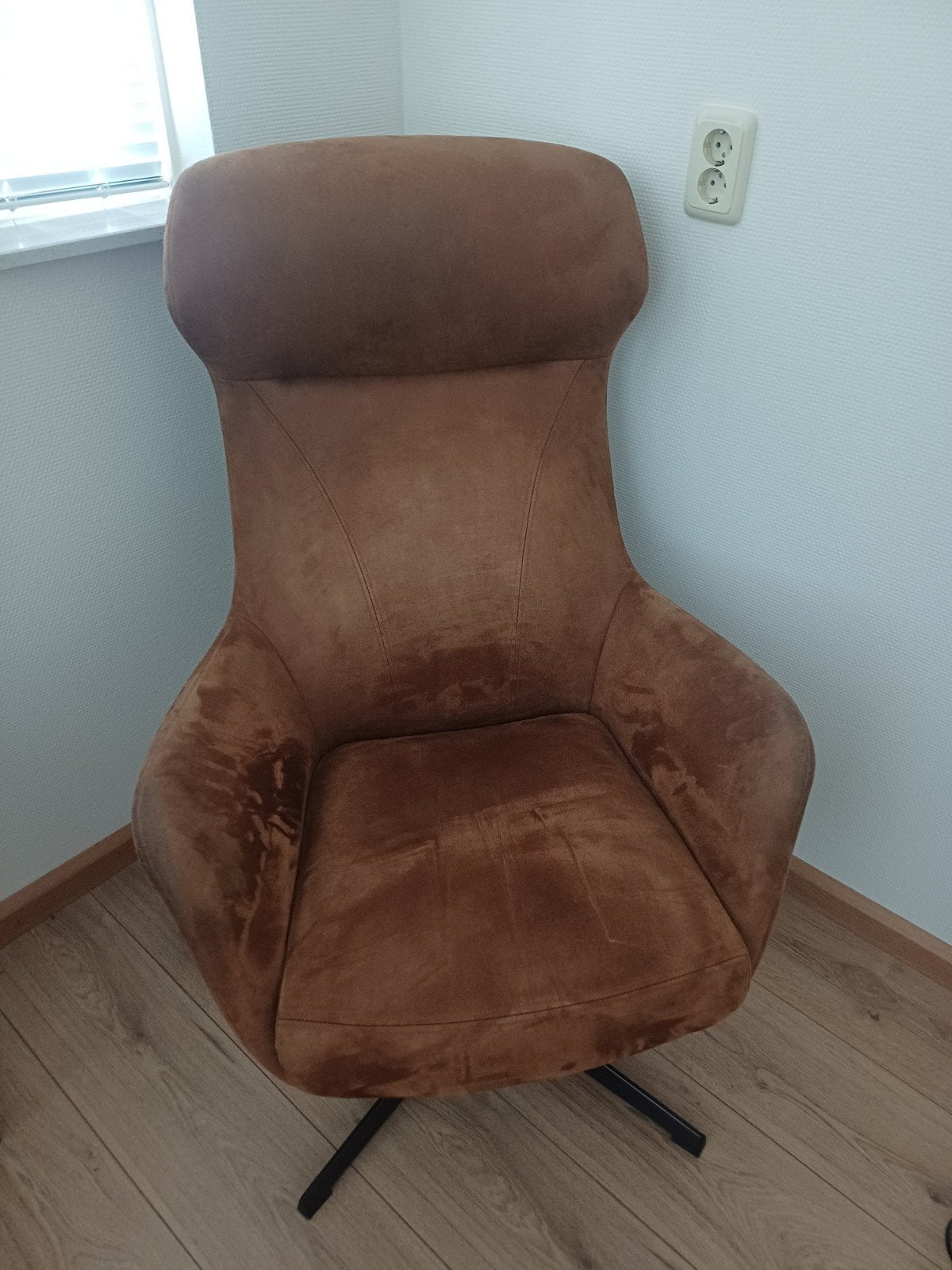 Draaifauteuil cognac kleurig, Ophalen of Verzenden, 75 tot 100 cm, 50 tot 75 cm