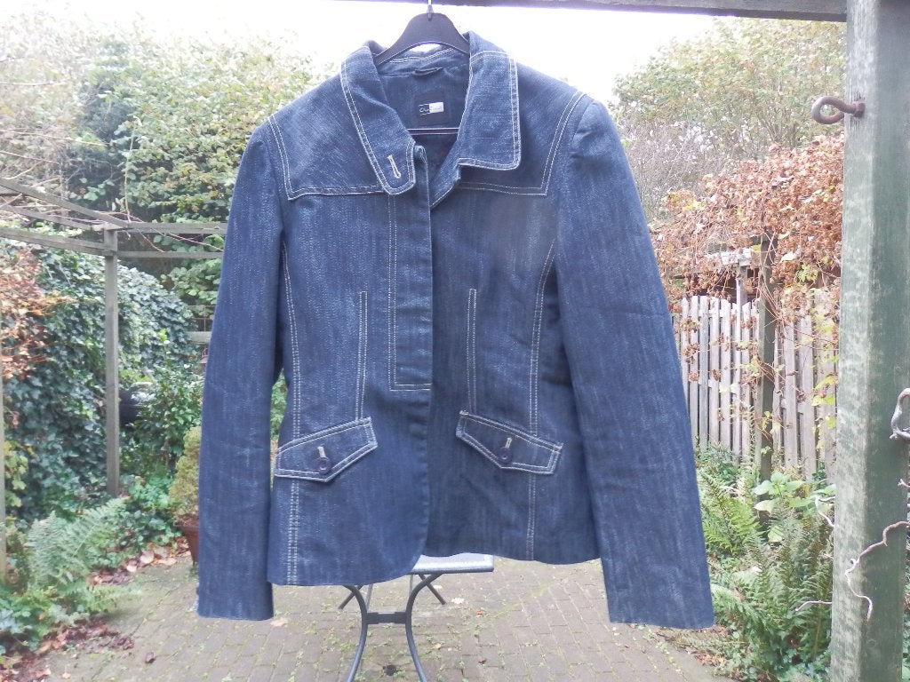 One Touch spijkerjasje - Maat M, Maat 38/40 (M), Blauw, Ophalen of Verzenden, Zo goed als nieuw